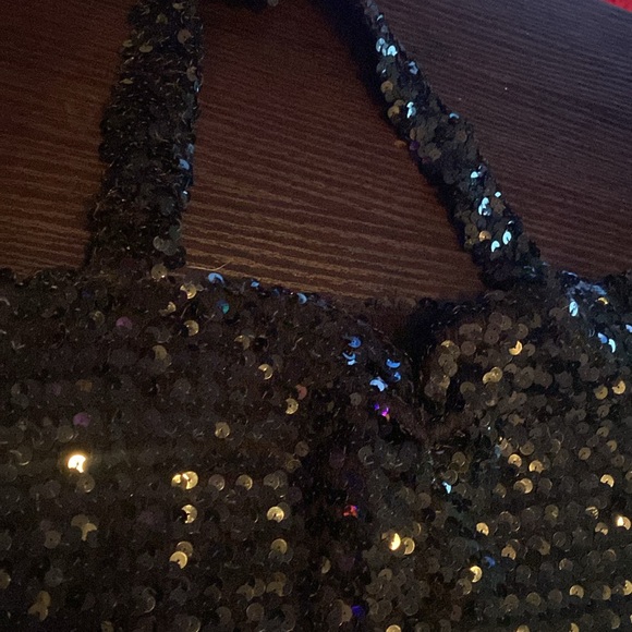 Black, sequin crop top - Picture 3 of 7